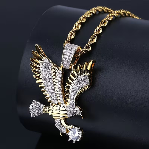 Goldene adler halskette - goldene,